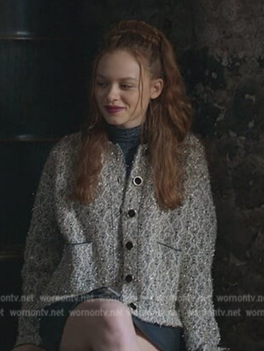 Sandro Jazy Cropped Metallic Jacket with Velvet Collar And Buttons